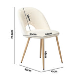 Oikiture 8PCS Dining Chairs Armchair Sherpa Wooden White