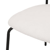 Oikiture 2PCS Dining Chairs Padded Kitchen Chair Corduroy Beige - Side View