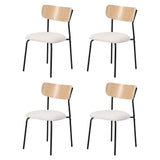 Oikiture 4PCS Dining Chairs Padded Kitchen Chair Corduroy Beige - Top-Down View