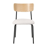 Oikiture 4PCS Dining Chairs Padded Kitchen Chair Corduroy Beige - Front View