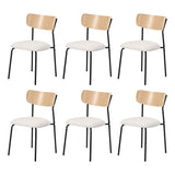 Oikiture 6PCS Dining Chairs Padded Kitchen Chair Corduroy Beige - Top-Down View