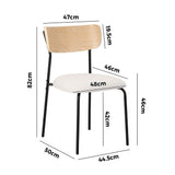 Oikiture 6PCS Dining Chairs Padded Kitchen Chair Corduroy Beige
