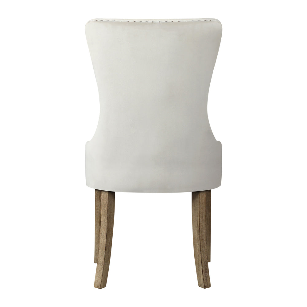Oikiture Velvet Dining Chair with French Tufted X2 Beige