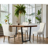Oikiture 8x Velvet Dining Chairs French Provincial Tufted Beige - 45-Degree Angle