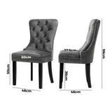Oikiture Velvet Dining Chair with French Tufted X2 Grey