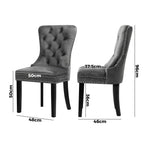 Oikiture Velvet Dining Chair with French Tufted X2 Grey, image 5