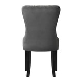 Oikiture Velvet Dining Chair with French Tufted X2 Grey
