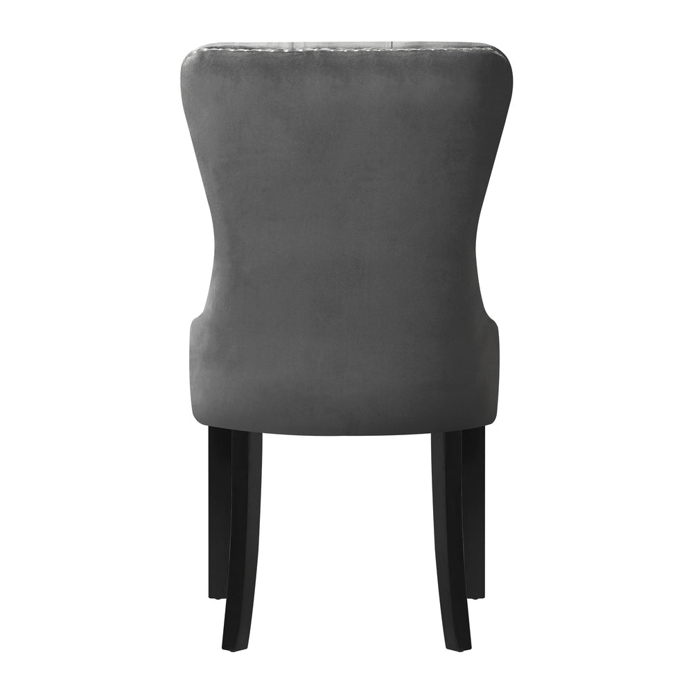 Oikiture Velvet Dining Chair with French Tufted X2 Grey