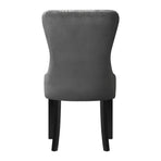 Oikiture Velvet Dining Chair with French Tufted X2 Grey, image 3