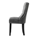 Oikiture 6x Velvet Dining Chairs French Provincial Tufted Grey