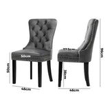 Oikiture 8x Velvet Dining Chairs French Provincial Tufted Grey