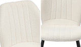 Oikiture Set of 2 Dining Chairs Padded Seat Armless Boucle White - Rear View