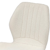 Oikiture Set of 6 Dining Chairs Padded Seat Armless Boucle White