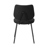 Oikiture 2x Dining Chair Vintage Retro Polyester Dark Grey - Front View