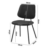 Oikiture 6x Dining Chair Vintage Retro Polyester Padded Dark Grey - Close-Up Angle