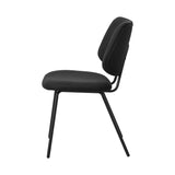 Oikiture 6x Dining Chair Vintage Retro Polyester Padded Dark Grey - Rear View