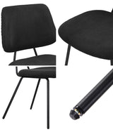 Oikiture 6x Dining Chair Vintage Retro Polyester Padded Dark Grey - Low Angle