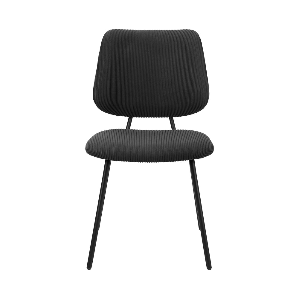 Oikiture 8x Dining Chair Vintage Retro Polyester Padded Dark Grey