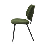Oikiture 2x Dining Chair Vintage Retro Polyester Green - Low Angle