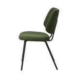 Oikiture 6x Dining Chair Vintage Retro Polyester Padded Green - Rear View