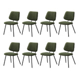 Oikiture 8x Dining Chair Vintage Retro Polyester Padded Green - Side View
