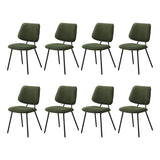 Oikiture 8x Dining Chair Vintage Retro Polyester Padded Green