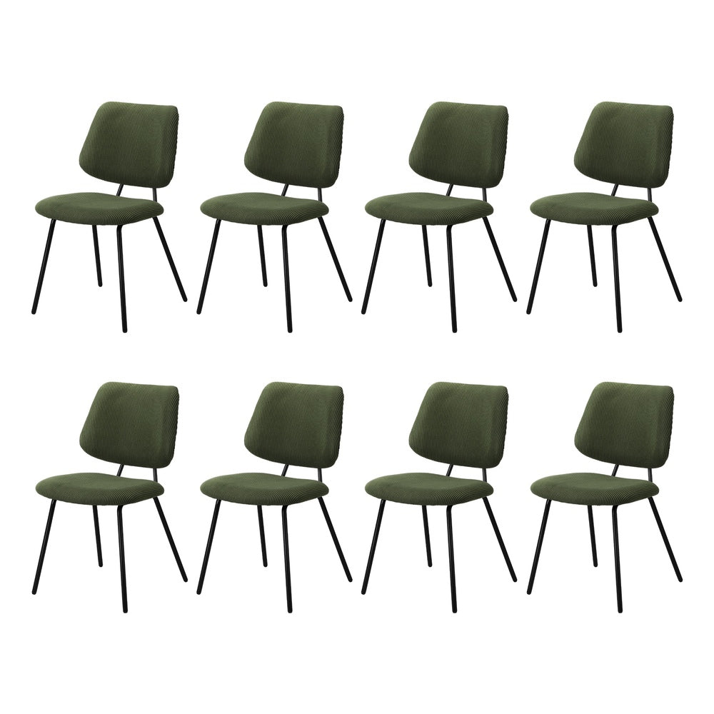 Oikiture 8x Dining Chair Vintage Retro Polyester Padded Green