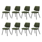 Oikiture 8x Dining Chair Vintage Retro Polyester Padded Green