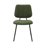Oikiture 8x Dining Chair Vintage Retro Polyester Padded Green - Low Angle