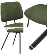 Oikiture 8x Dining Chair Vintage Retro Polyester Padded Green - Close-Up Angle