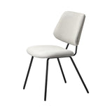 Oikiture 2x Dining Chair Vintage Retro Polyester White - Rear View