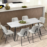 Oikiture 2x Dining Chair Vintage Retro Polyester White