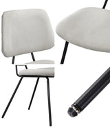 Oikiture 4x Dining Chair Vintage Retro Polyester Padded White