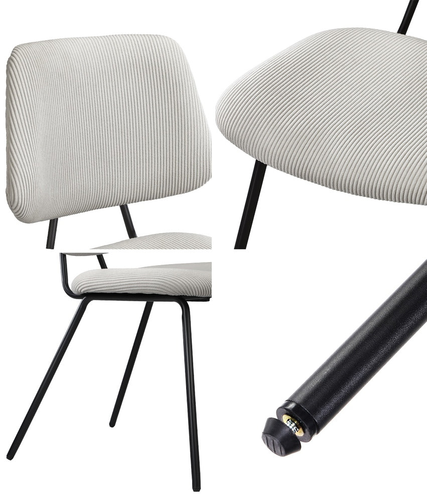 Oikiture 4x Dining Chair Vintage Retro Polyester Padded White