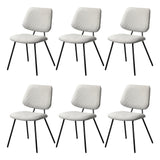 Oikiture 6x Dining Chair Vintage Retro Polyester Padded White - Top-Down View