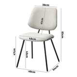 Oikiture 6x Dining Chair Vintage Retro Polyester Padded White