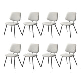 Oikiture 8x Dining Chair Vintage Retro Polyester Padded White