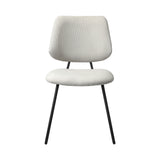 Oikiture 8x Dining Chair Vintage Retro Polyester Padded White