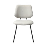 Oikiture 8x Dining Chair Vintage Retro Polyester Padded White - Side View