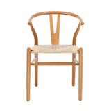 Oikiture Set of 4 Wooden Dining Chair Wishbone Shaped Chair