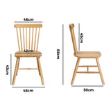 Oikiture 2x Dining Chairs Minimalist Vertical Back Wooden