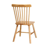Oikiture 2x Dining Chairs Minimalist Vertical Back Wooden - 45-Degree Angle