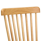 Oikiture 2x Dining Chairs Minimalist Vertical Back Wooden