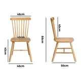 Oikiture 4x Dining Chairs Minimalist Vertical Back Wooden