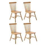 Oikiture 4x Dining Chairs Minimalist Vertical Back Wooden