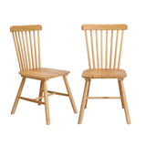 Oikiture 6x Dining Chairs Minimalist Vertical Back Wooden