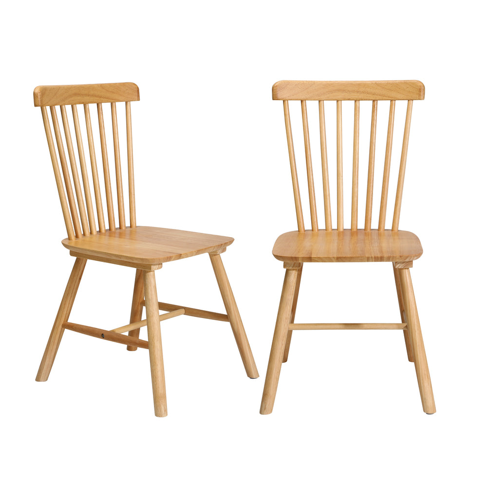 Oikiture 8x Dining Chairs Minimalist Vertical Back Wooden