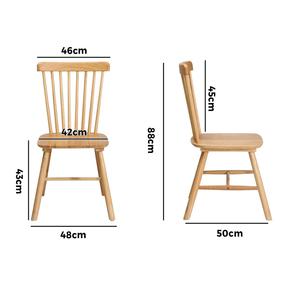 Oikiture 8x Dining Chairs Minimalist Vertical Back Wooden