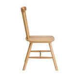 Oikiture 8x Dining Chairs Minimalist Vertical Back Wooden