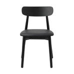 Oikiture 2x Dining Chairs PU Leather Solid Wood Cafe Lounge Black